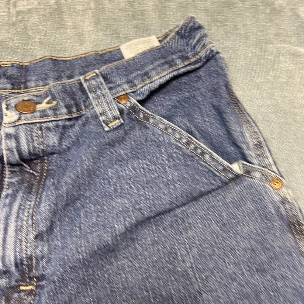 Wrangler Carpenter Shorts Men 32 Blue Denim Stretch Utility Workwear Hammer Loop